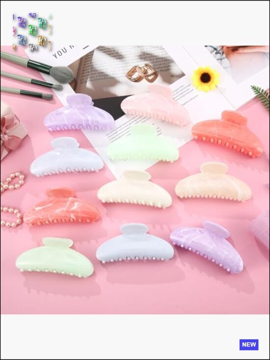 24 Pcs Large Acrylic Hair Claw Clips Bulk Strong Hold Non-slip French Barrettes main image 4